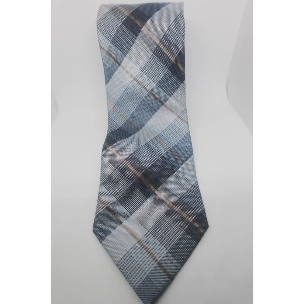 Stafford‎ Tie Men's Silk Blue Plaid Repp Preppy Collegiate Necktie